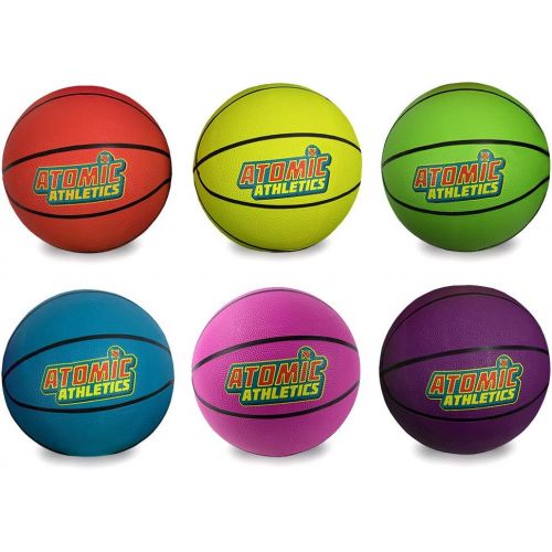  KRS Set of 6 Different Color Youth Size Neon Basketballs - Includes Bonus Mess Bag!