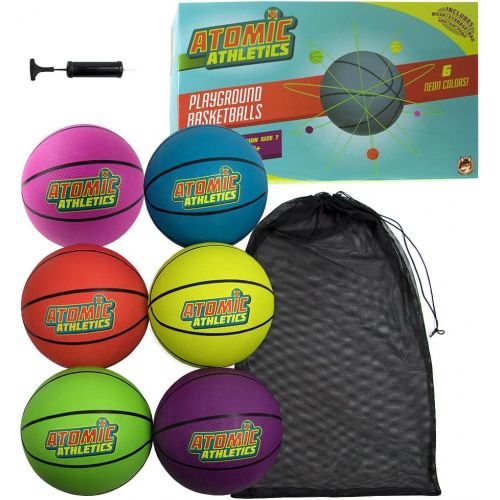  KRS Set of 6 Different Color Youth Size Neon Basketballs - Includes Bonus Mess Bag!