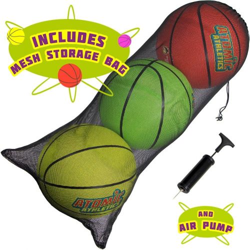  KRS Set of 6 Different Color Youth Size Neon Basketballs - Includes Bonus Mess Bag!