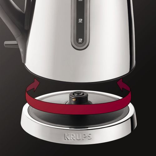  KRUPS BW730D Silver 1.7-Liter Breakfast Set Electric Kettle with Chrome Stainless Steel Housing by Krups