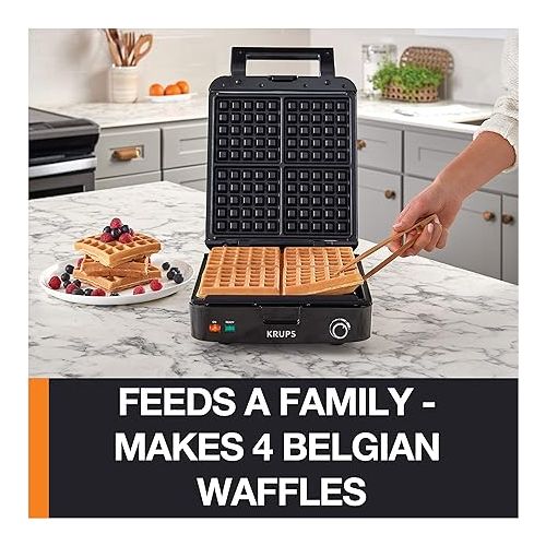  Krups Breakfast Set Stainless Steel Waffle Maker 4 Slices Audible 