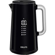 Krups Smart Temp Plastic and Stainless Steel Electric Kettle, 1.7 Liter Electric Tea Kettle, Cordless Black Temperature Control Electric Kettle