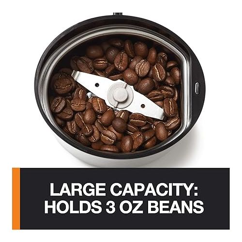  Krups One-Touch Coffee and Spice Grinder 3 Ounce Bean Hopper Easy to Use, One Touch Operation 200 Watts Coffee, Spices, Dry Herbs, Nuts, 12 Cup Black