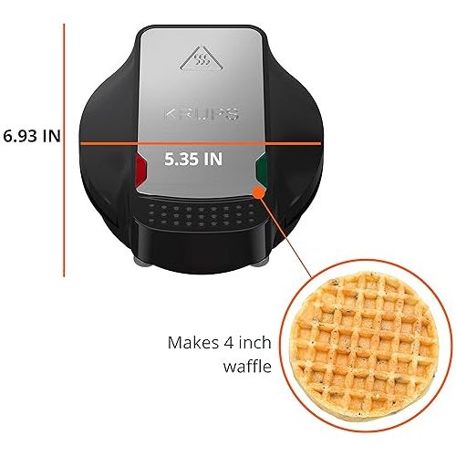  KRUPS Simply Round Waffle Maker, 4 inches