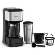 KRUPS Simply Brew Coffee Maker - Multi-Serve 4-in-1 with Stainless Steel Travel Tumbler, Black, 14oz