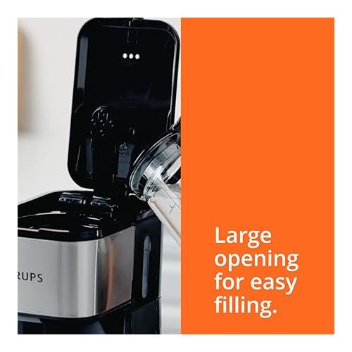  KRUPS Simply Brew Coffee Maker - Multi-Serve 4-in-1 with Stainless Steel Travel Tumbler, Black, 14oz