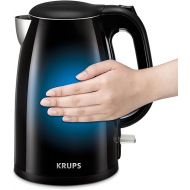 Krups, Electric Kettle, Cool Touch Stainless Steel Interior 1.5 Liter 1500 Watts Fast Boiling, one cup in 80 seconds, Double Wall, Fast Boiling, Auto Off, Keep Warm, Cordless Black