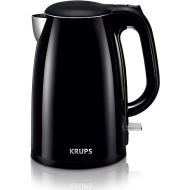 Krups Cool Touch Plastic and Stainless Steel Electric Kettle 1.5 Liter 1500 Watts Double Wall, Fast Boiling, Auto Off, Keep Warm, Cordless Black