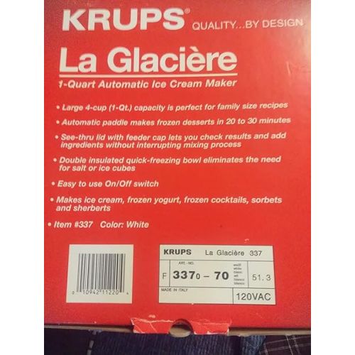  Krups La Glaciere 1-Quart Automatic Ice Cream Maker