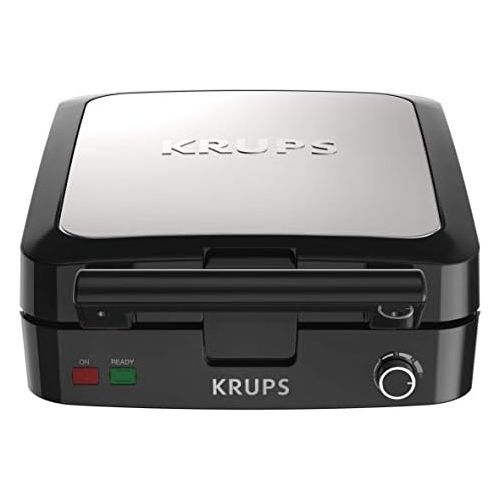  [아마존 핫딜]  [아마존핫딜]KRUPS Belgian Waffle Maker, Waffle Maker with Removable Plates, 4 Slices, Black and Silver