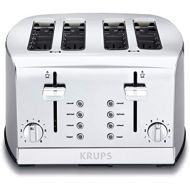 [아마존 핫딜] KRUPS KH734D Breakfast Set 4-Slot Toaster with Brushed and Chrome Stainless Steel Housing, 4-Slices with Dual Independent Control Panel, Silver