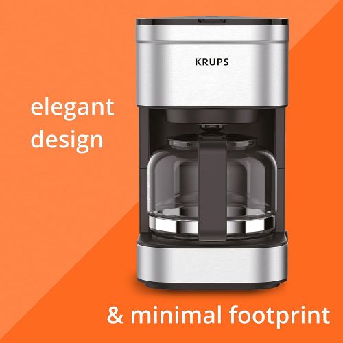  KRUPS Simply Brew Compact Filter Drip Coffee Maker, 5-Cup, Silver