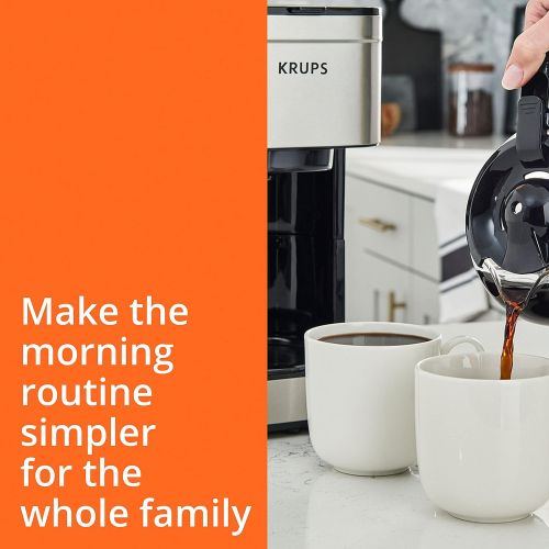  KRUPS Simply Brew Compact Filter Drip Coffee Maker, 5-Cup, Silver