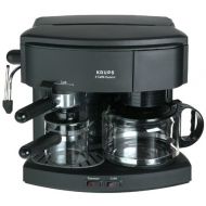 Factory-Reconditioned Krups R985-42 Il Caffe Duomo Combination 8-Cup Coffeemaker and Espresso Machine, Black