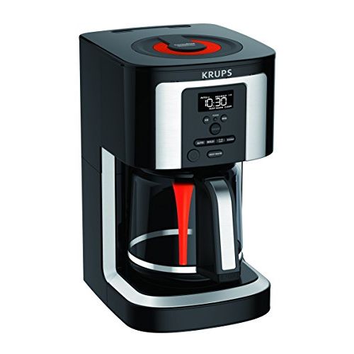  KRUPS, EC322, 14-Cup Programmable Coffee Maker, Professional Permanent Gold-Tone, Thermobrew Technology, Black