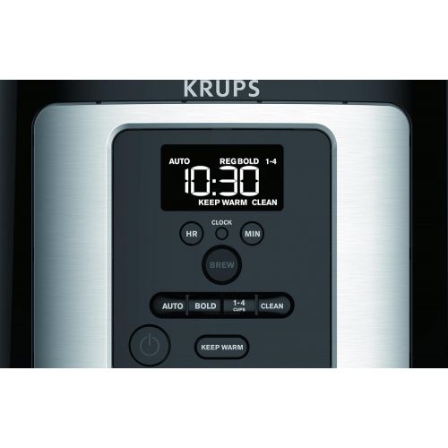  KRUPS, EC322, 14-Cup Programmable Coffee Maker, Professional Permanent Gold-Tone, Thermobrew Technology, Black