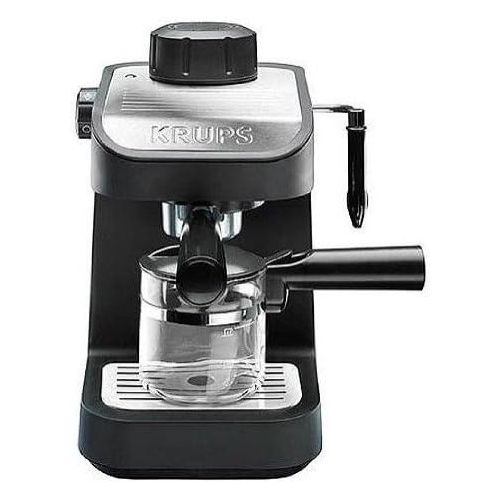  KRUPS XP1020 Steam Espresso Machine with Glass Carafe, 4-Cup, Black: Kitchen & Dining