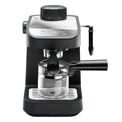  KRUPS XP1020 Steam Espresso Machine with Glass Carafe, 4-Cup, Black: Kitchen & Dining