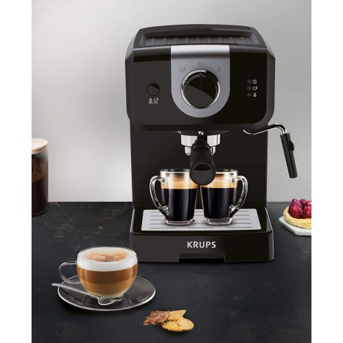  KRUPS XP3208 15-BAR Pump Espresso and Cappuccino Coffee Maker, 1.5-Liter, Black: Kitchen & Dining