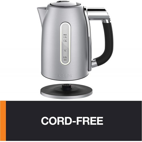  KRUPS BW710D51 Cool-touch Stainless Steel Electric Kettle with Adjustable Temperature, 1.7-Liter, Silver: Kitchen & Dining