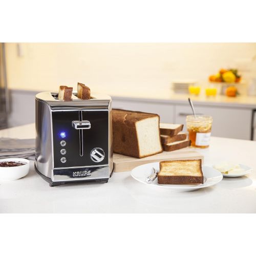  [아마존베스트]KRUPS KH732D50 2-Slice Toaster, Stainless Steel Toaster, 5 Functions with Cancel, Toasting, Defrost, Reheat and Bagel, Cord Storage, Silver