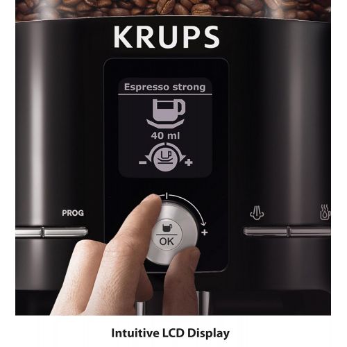  KRUPS Fully Auto Espresso Machine, Espresso Maker, Burr Grinder, 60 Ounce, Black, EA8250