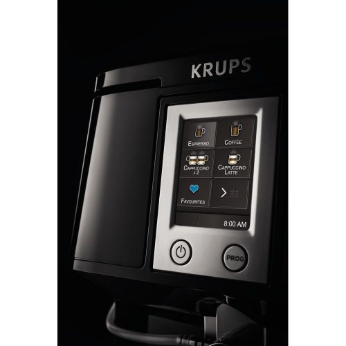  KRUPS EA8808 2-IN-1 Touch Cappuccino Super Automatic Espresso Machine, 57-Ounce, Black