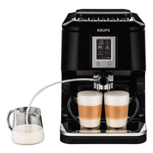  KRUPS EA8808 2-IN-1 Touch Cappuccino Super Automatic Espresso Machine, 57-Ounce, Black