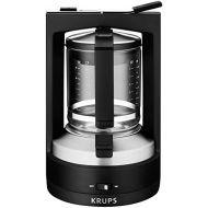 KRUPS KM4689 Moka Brewer Coffee Maker Machine with Permanent Filter and Glass Carafe, 10-Cup, Black