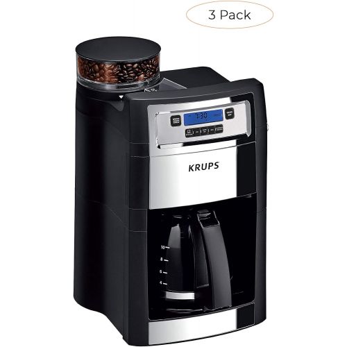  KRUPS Grind and Brew Auto-start Coffee Maker with Builtin Burr Coffee Grinder, 10 Cups, Black