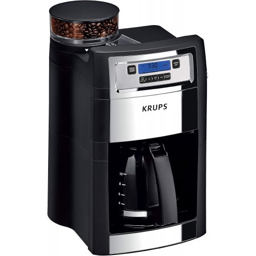  KRUPS Grind and Brew Auto-start Coffee Maker with Builtin Burr Coffee Grinder, 10 Cups, Black