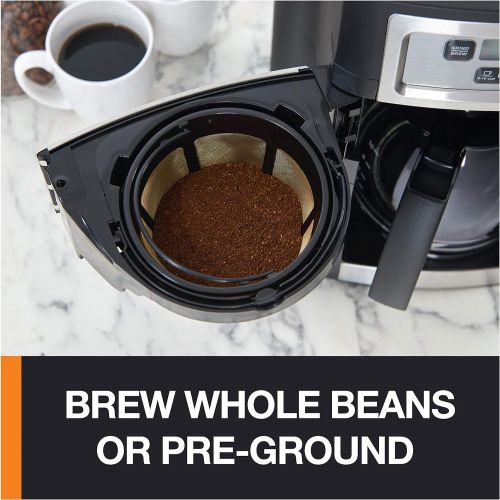  KRUPS Grind and Brew Auto-start Coffee Maker with Builtin Burr Coffee Grinder, 10 Cups, Black