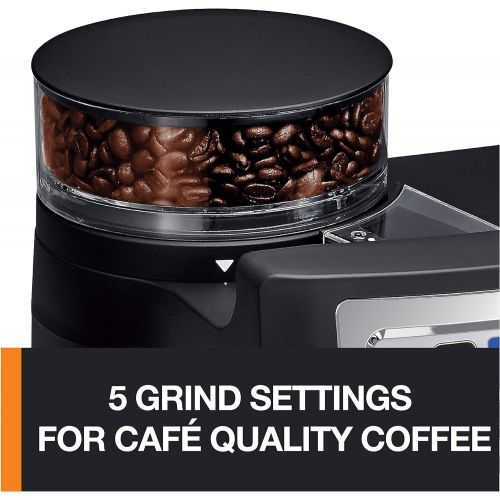  KRUPS Grind and Brew Auto-start Coffee Maker with Builtin Burr Coffee Grinder, 10 Cups, Black