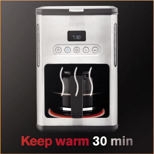  KRUPS KM442D Control Line Programmable Coffee Maker Machine with Stainless Steel Finish, 10-Cup, Silver