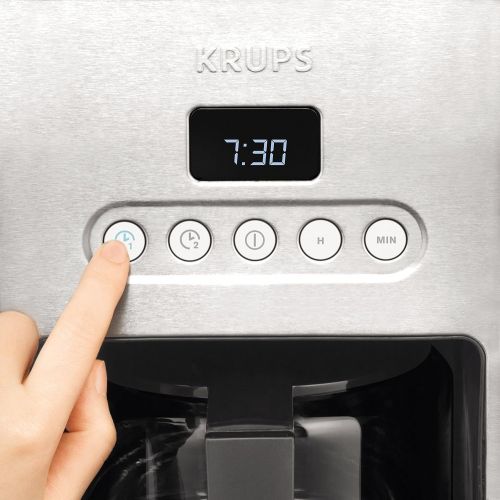  KRUPS KM442D Control Line Programmable Coffee Maker Machine with Stainless Steel Finish, 10-Cup, Silver