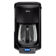 /KRUPS FME214 Programmable Coffee Maker Machine with Glass Carafe and LED Control Panel, 12-cup, Black