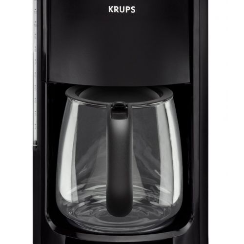  KRUPS FME214 Programmable Coffee Maker Machine with Glass Carafe and LED Control Panel, 12-cup, Black