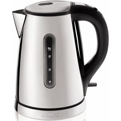  KRUPS BW730D Breakfast Set Electric Kettle with Brushed and Chrome Stainless Steel Housing, 1.7-Liter, Silver