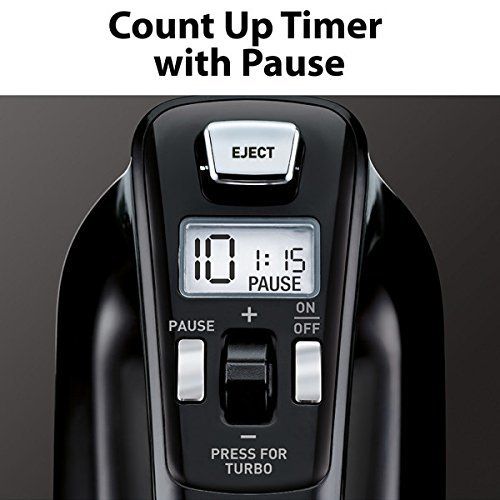  KRUPS GN492851 Hand Mixer, Electric Hand Mixer with Turbo Boost Stainless Steel Accessories, Count Down Timer, 4 servings, Black