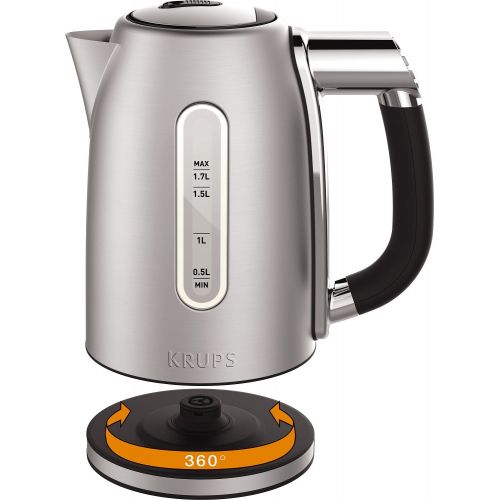  KRUPS 8010000092 BW710D51 Adjustable Temperature Kettle with Stainless Steel Housing, 1.7-Liter Silver