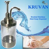 KRUVAN Soap Dispenser For Liquid Soaps and Lotions - Single Pump To Keep Your Hands Clean So Germs Dont Spread - Refillable, Stylish - Any Liquid Soap or Lotion - Bathroom Decoration Or K