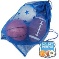 [아마존베스트]K-Roo Sports Mini Sports Pack: Inflatable Football, Soccer Ball, and Basketball in a Mini Mesh Coaches Bag