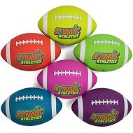[아마존베스트]K-Roo Sports Atomic Athletics 6 Pack of Neon Rubber Playground Footballs  Youth Size 7, 10.5 Balls with Air Pump and Mesh Storage Bag