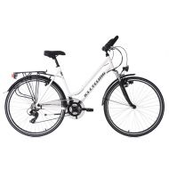 KS Cycling Metropolis Womens Hybrid Aluminium Frame RH 53cm Multi-Position Handlebar BikeWhite, 28
