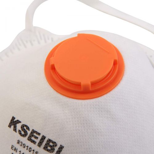 KSEIBI 20 Pack Safety Particulate Respirator N95 Series W Valve and Adjustable Foam Nose Cushion Dust Mask (One Size)
