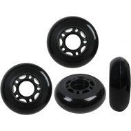 KSS 64mm 82A Inline Skate Wheels with 5-Spoke Hub (4 Pack), 64mm, Black/Grey/Red