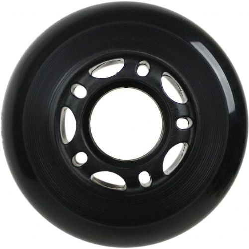  KSS 64mm 82A Inline Skate Wheels with 5-Spoke Hub (4 Pack), 64mm, Black/Grey/Red