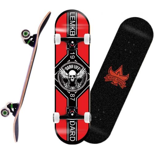  KST Pro Skateboard Complete 79cm(31in) 7 Layer Maple Double Kick Concave Deck Skating Skateboard, Kids, Beginners, Youths, Adults