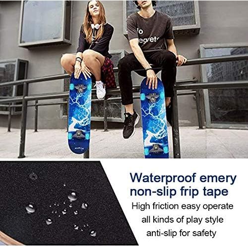  KST Skateboard, 31 X 8in Complete Standard Skate Boards for Girls Boys Beginner, 7 Layer Maple Double Kick Concave Skateboards for Kids Youth Adult Teens