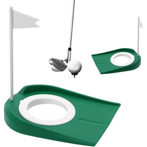  KSTE Golf Putting Cup Indoor Outdoor Portable Plastic Swing Training Aid with White Flag Decoration